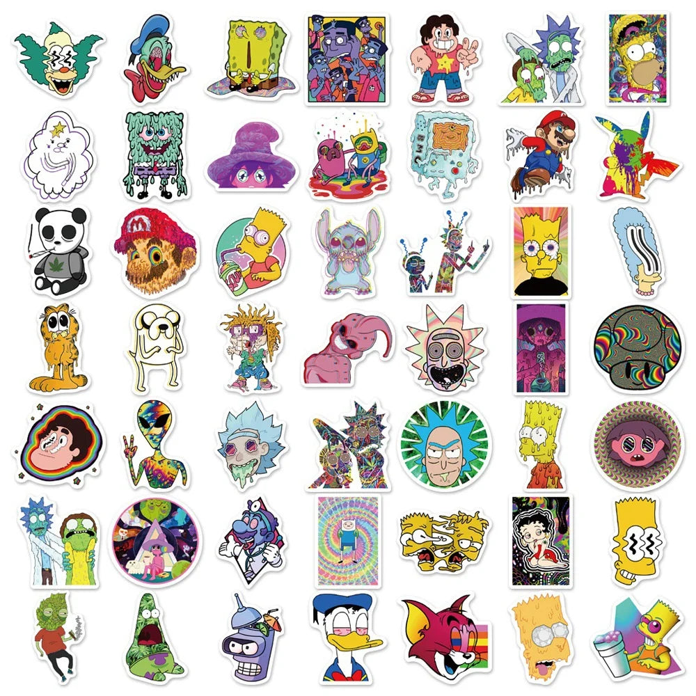 Psychodelic Cartoon Stickers