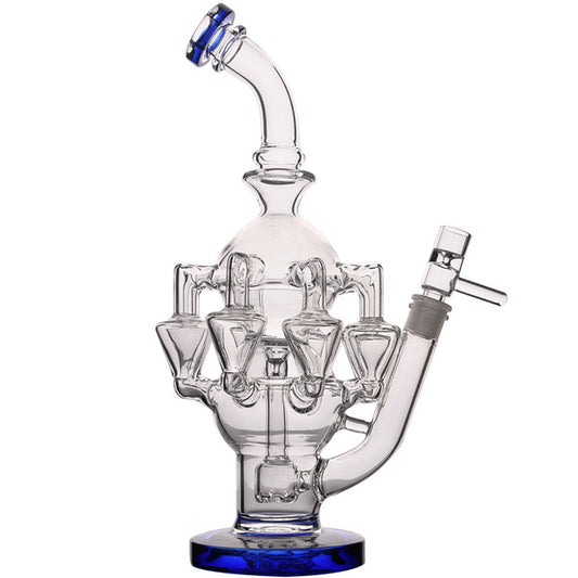 Blue 6 Perc Bong 30cm