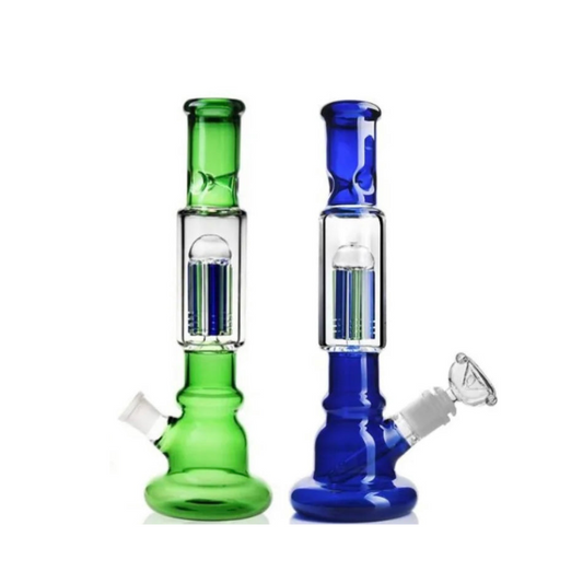 Cheap Green & Blue Tree Percolator Bong 30cm Waterpipe