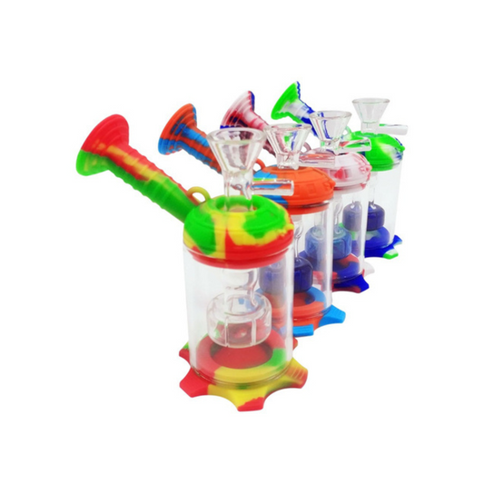 Cheap Silicone Perc Bubbler Bong 12cm Waterpipe