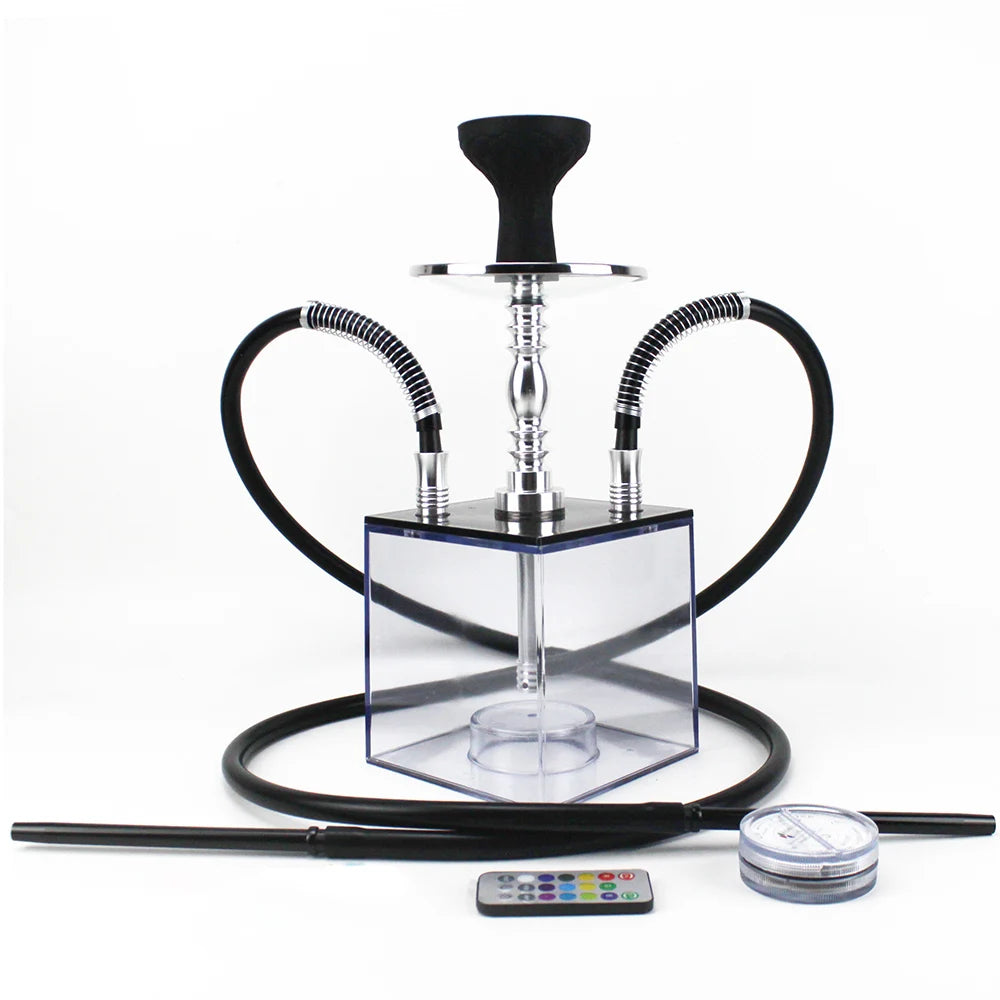 LED Cube Hookah 41cm (2 Hoses)