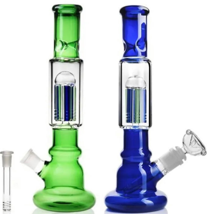 Green & Blue Tree Percolator Bong 30cm