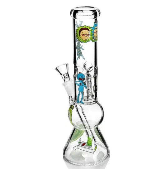 Cheap Rick & Morty Glass Bong 24cm Waterpipe