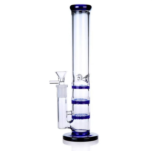 Cheap Triple Honeycomb Bong Blue 28cm Waterpipe