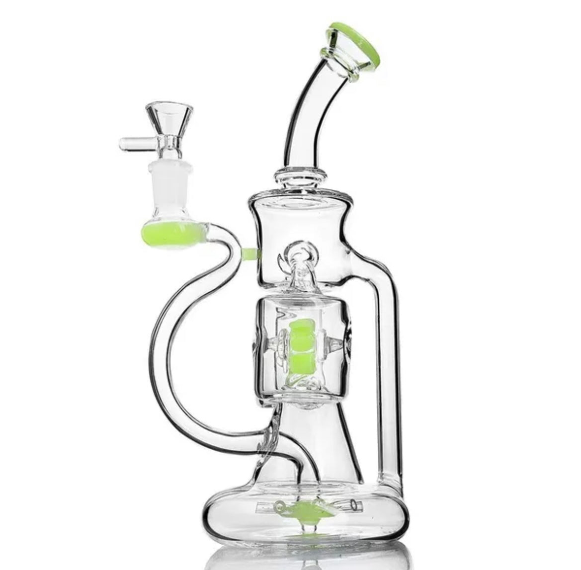 Green Large Recycler Bong 25cm