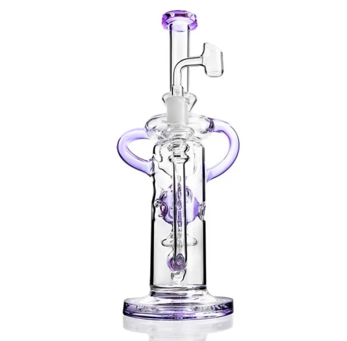 Luxury Purple Green Recycler Dab Rig 28cm