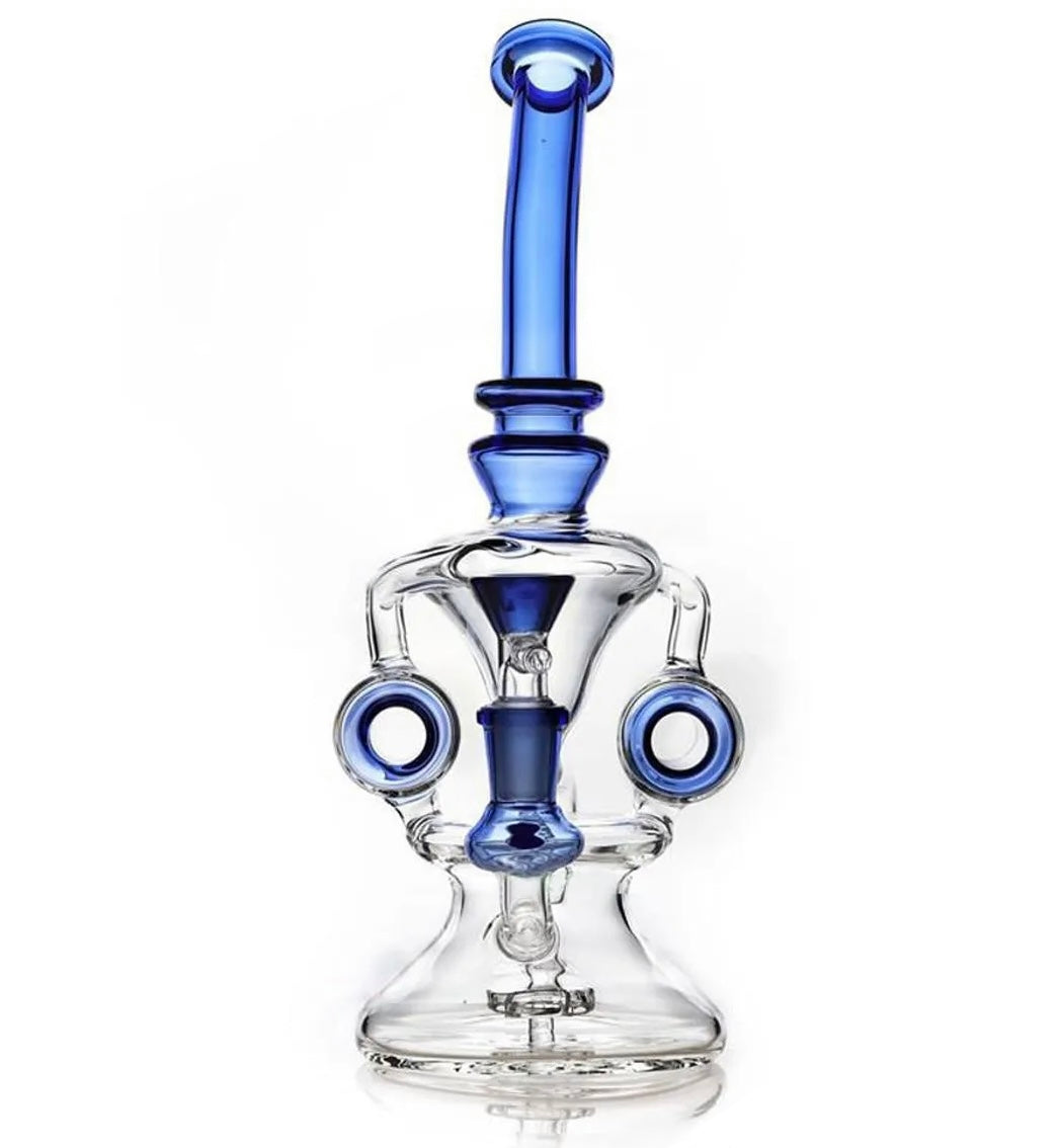 Blue Black Recycler Dab Rig 25cm