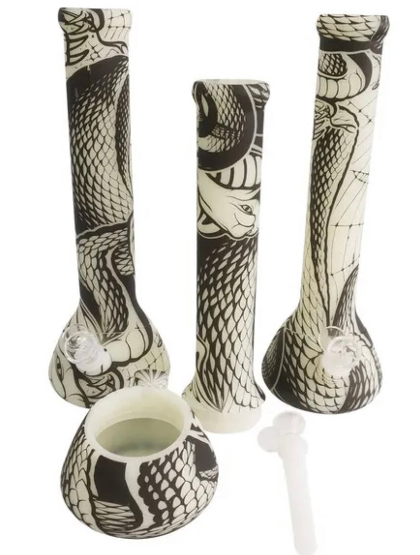 Silicone Glow In The Dark Cobra Bong 35cm