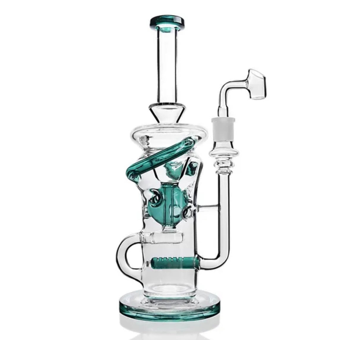 Luxury Purple Green Recycler Dab Rig 28cm