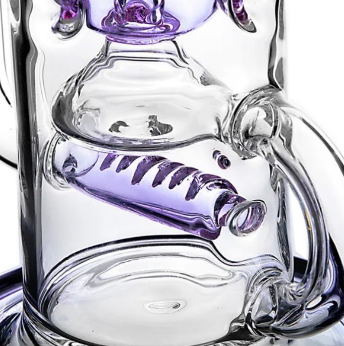 Luxury Purple Green Recycler Dab Rig 28cm