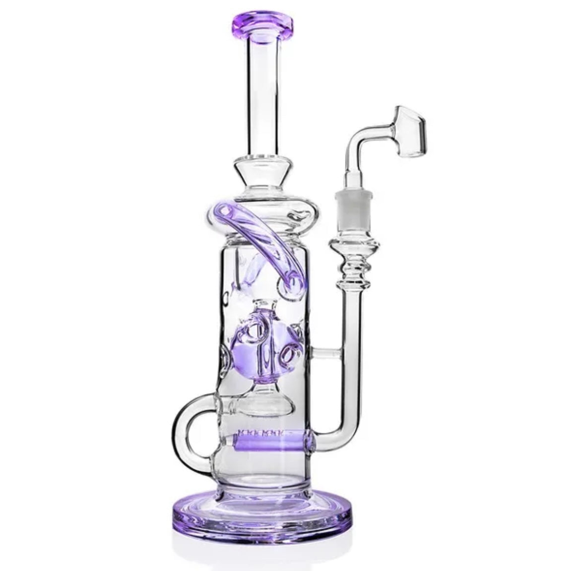 Luxury Purple Green Recycler Dab Rig 28cm