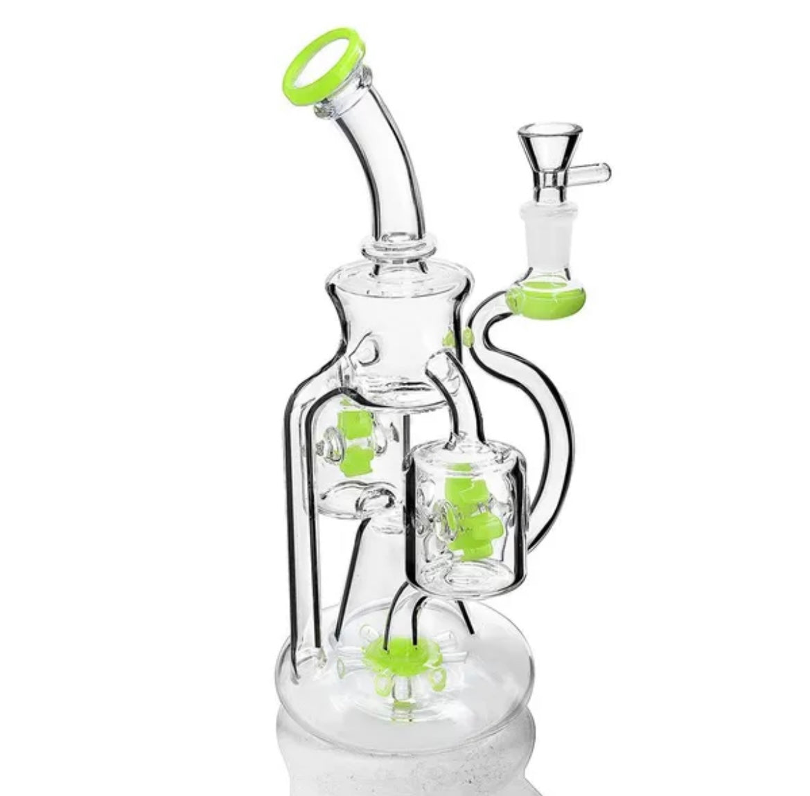 Green Large Recycler Bong 25cm